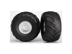 Traxxas kolo 2.0/3.0", disk saténový chrom, pneu Terra Groove (pár)