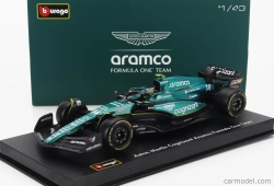 Bburago Aston martin F1  Amr23 Team Aramco Cognizant N 14 Season 2023 Fernando Alonso - With Pilot And Showcase 1:43 Zelená