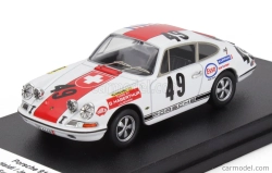 Trofeu Porsche 911 Coupe N 49 2nd 24h Spa Francorchamps 1969 Claude Haldi - Jean Cheneviere 1:43 Bílá Červená