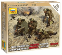 Zvezda figurky British Machine Gun with crew 1939-42 (1:72)