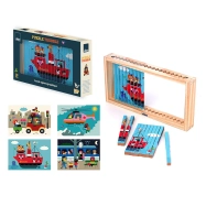 Vilac Drevené 4D puzzle Vozidlá