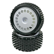 Absima buggy pneu Mini Pin včetně disku 1:10 zadní, bílé, 2ks