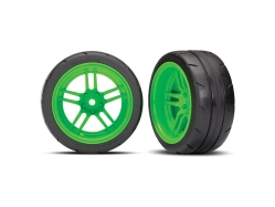 Traxxas kolo 1.9", disk split-spoke zelený chrom, pneu Response (2) (zadní)