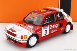 Ixo-models Peugeot 205 T16 Belga N 3 Rally Ypres 1985 B.darniche - A.mahe 1:18 Červená Bílá