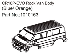 HBP240356 - (1010163) Rock Van Body (blue/orange) - EVO 1:18