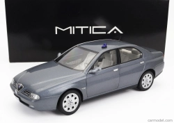 Mitica-diecast Alfa romeo 166 2.4 Jtd (with  Decals Comando Esercito Italiano E Civile) 1998 – (lampeggiante Applicabile Con Biadesivo - Flashing Light With Double-sided Tape) 1:18 Nettuno Grey Met
