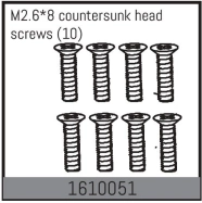 M2.6*8 countersunk head screws (10)