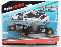 Maisto Ford usa Ramp Truck Wrecker With Ford Gt N 2 Heritage Edition 2017 1:64 Black