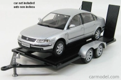 Príslušenstvo Motor-max Carrello Trasporto Auto 2-assi - Príves na prepravu automobilov 1:18 čierno-strieborný
