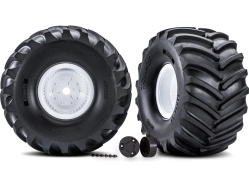 Traxxas kolo, disk bílý, pneu Terra Groove (pár)