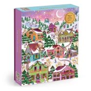 Galison Fóliové puzzle Joy Laforme Zasněžená vesnice 1000 dílků