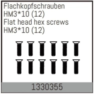 HM3*10mm Flat Hex Screw 12PCS