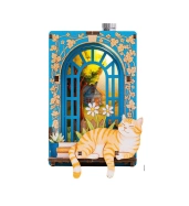 2Kids Toys 3D drevená skladačka Magnet Kocúr v okne
