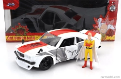 Jada Mazda Rx-3 With One Punch Saitama Figure 1974 1:24 Bílá Červená Žlutá