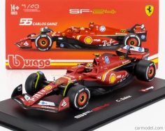 Bburago Ferrari F1 Sf-24 Team Scuderia Ferrari N 55 4th Italy Monza Gp 2024 Carlos Sainz – With Pilot And Showcase 1:43 červená biela čierna