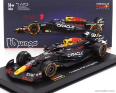 Bburago Red bull F1  Rb20 Team Oracle Red Bull Racing N 1 World Champion Season 2024 Max Verstappen - With Pilot And Showcase 1:43 Modrá Žlutá Červená