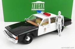 Greenlight Chevrolet Caprice Metropolitan Police 1987 - Terminator 2 Movie 1991 - The Judgment Day - Il Giorno Del Giudizio - With T-1000 Liquid Metal Android Figure 1:18 Black White