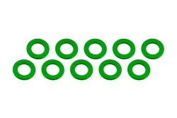 3x6x0,5mm hliníkové podložky zelené, 10 ks.