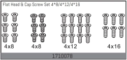Flat Head & Cap Screw Set 4*8/4*12/4*16