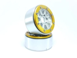Kovové Beadlock CNC disky Absima Metsafil 1.9 Hammer Silver/Gold, 2 ks