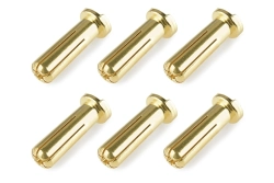 Bullit konektor 5,0 mm - samec - s drážkou - pozlátený (6 ks)