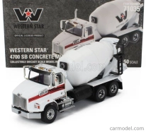 Dm-models Western star 4700 Sb Betoniera Tanker Cement Mixer Truck 3-assi 2018 1:50 Bílá