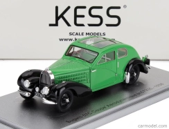 Kess-model Bugatti 57c S/n.57335 Coupe Aerodynamique Panoramic Roof 1938 1:43 Green Black