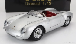 Porsche 550a Spider 1956 v mierke 1:12 strieborný