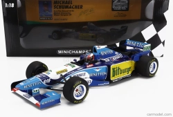 Minichamps Benetton F1 B195 Team Mild Seven Renault N 1 World Champion Winner European Gp 1995 Michael Schumacher 1:18 Modrá Žlutá