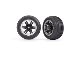 Traxxas koleso 2.8", disk RXT čierny/polomatný chróm, pneu Ribbed (2) (predné)