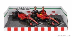 Bburago Ferrari Set F1 2x Sf-23 Team Scuderia Ferrari N 16 Season 2023 Charles Leclerc + N 55 Season 2023 Carlos Sainz 1:43 červená čierna