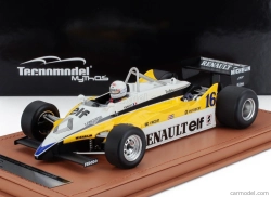 Tecnomodel Renault F1 Re30b V6 Turbo Team Renault Elf N 16 Winner France Gp (s figúrkou pilota) 1982 Rene Arnoux 1:18 Biela Žltá Čierna