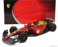 Bbr-models Ferrari F1-75 Team Scuderia Ferrari N 55 4. Monza Italy Gp 2022 Carlos Sainz 1:18 Červeno-žltá