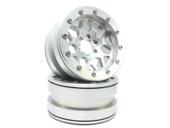 Kovové Beadlock CNC disky Absima Metsafil 2.2 PT-MESH silver/silver, 2ks