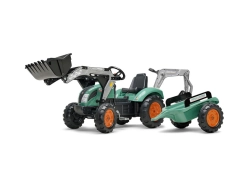 FALK - Šlapací traktor Farm Lander s nakladačem, rypadlem a vlečkou
