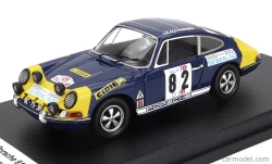 Trofeu Porsche 911s Coupe N 82 Tap Rally 1970 Colaco Marques - Jorge Cirne 1:43 Modrá Žlutá