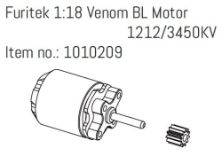 HBP240389 - (1010209) Furitek 1:18 Venom BL Motor 1212/3450KV
