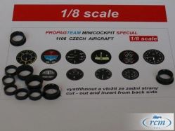 Súprava palubných prístrojov 1/8 české lietadlo s rámami
