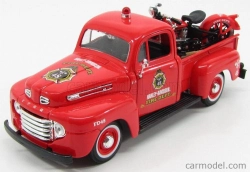 Maisto Ford usa F-1 Pick-up Custom Harley-davidson 1948 + Motorcycle Harley Davidson El Knucklehead 1936 Fire Departmen 1:24 Red