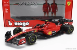 Bburago Ferrari F1 Sf-23 Team Scuderia Ferrari N 55 2023 Carlos Sainz 1:18, červená