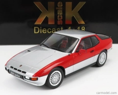Porsche 924 Turbo Coupe 1986 v mierke 1:18 strieborno-červená