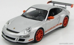 Welly Porsche 911 997 Gt3rs 2010 1:18 strieborná oranžová