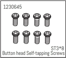 1230645 - Button Head Screws - Selftapping M3*8 (8)