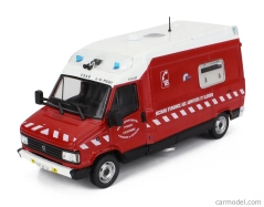 Edicola Peugeot J5 Maxum Van Fire Engine Secours D'urgence Aux Asphyxies Et Blesses 1982 1:43 červená biela