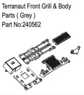 HBP240562 - Terranaut Front Grill & Body Parts ( Grey )