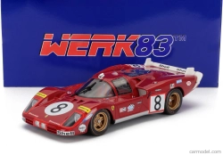 Werk83 Ferrari 512s 5.0l V12 Long Tail Team Sefac Spa Ferrari N 8 24h Le Mans 1970 Arturo Merziario - Clay Regazzoni 1:18 Red