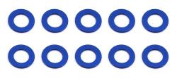 Ballstud podložky, 5.5x0.5mm, modré alu, 10 ks.