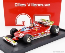 Brumm Ferrari F1  312t4 N 12 Monaco Gp 1979 Gilles Villeneuve - With Driver Figure 1:43 Red
