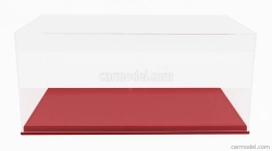Luxbox Vetrina vitrína Base In Ecopelle Rossa - Synthetic Leather Base Red - Lungh.lenght 45.8 Cm X Largh.width 25.1 Cm X Alt.height 20.6 Cm (altezza Interna Cm 18.5) 1:12 Red