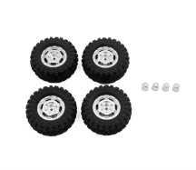 HBP240460 - CR-18P Truck Wheel/ Tire Set (Silver)